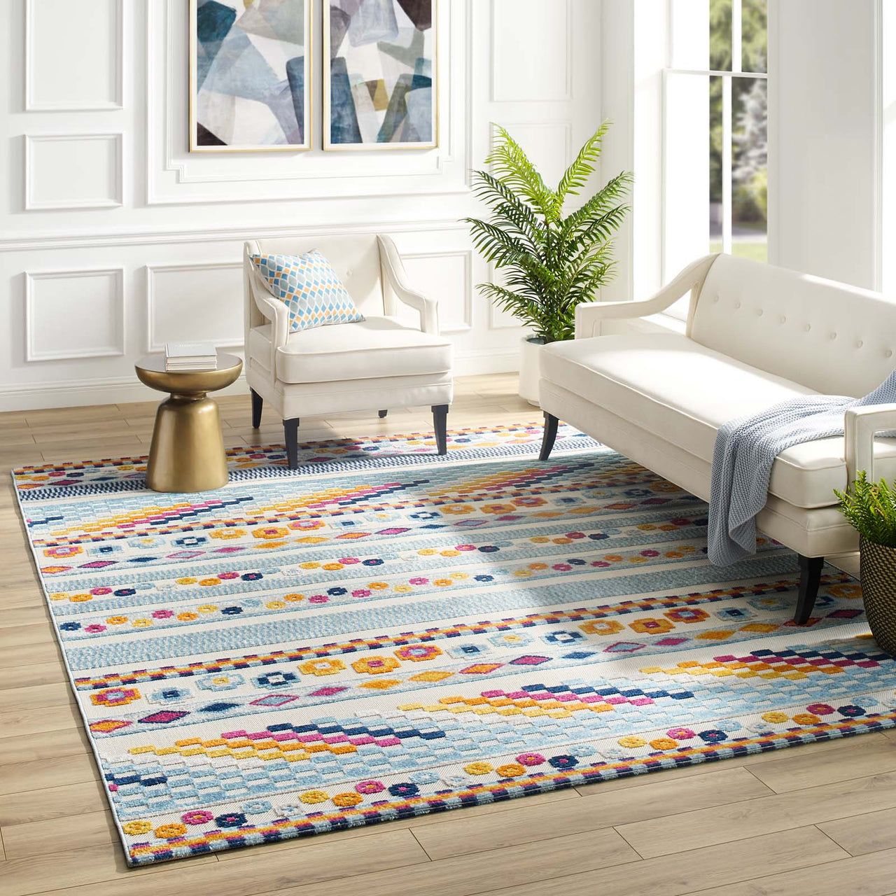 Mirror Emotions 8x10 Indoor | Outdoor Area Rug, Multicolor