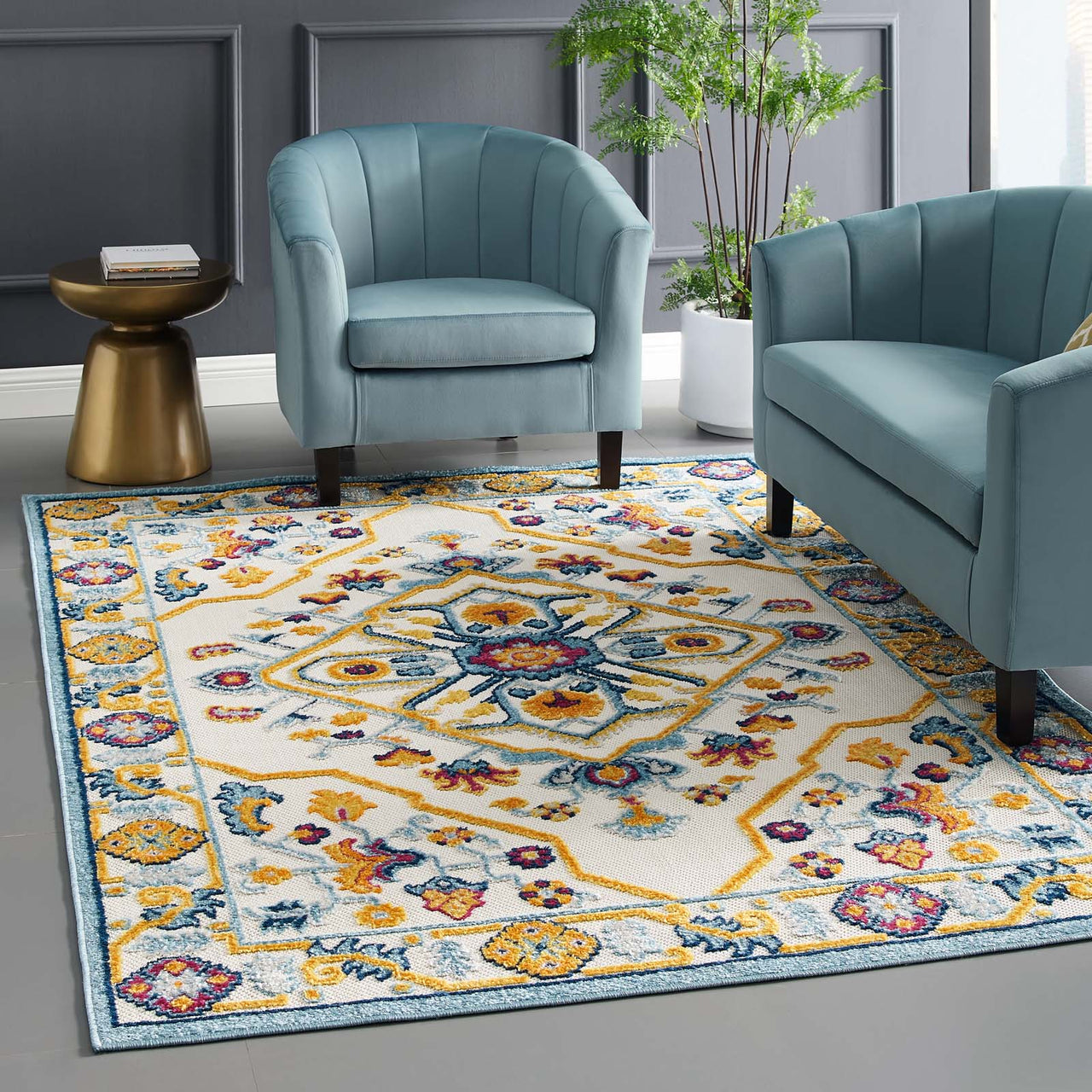 Mirror Intellect 5x8 Indoor | Outdoor Area Rug, Multicolor
