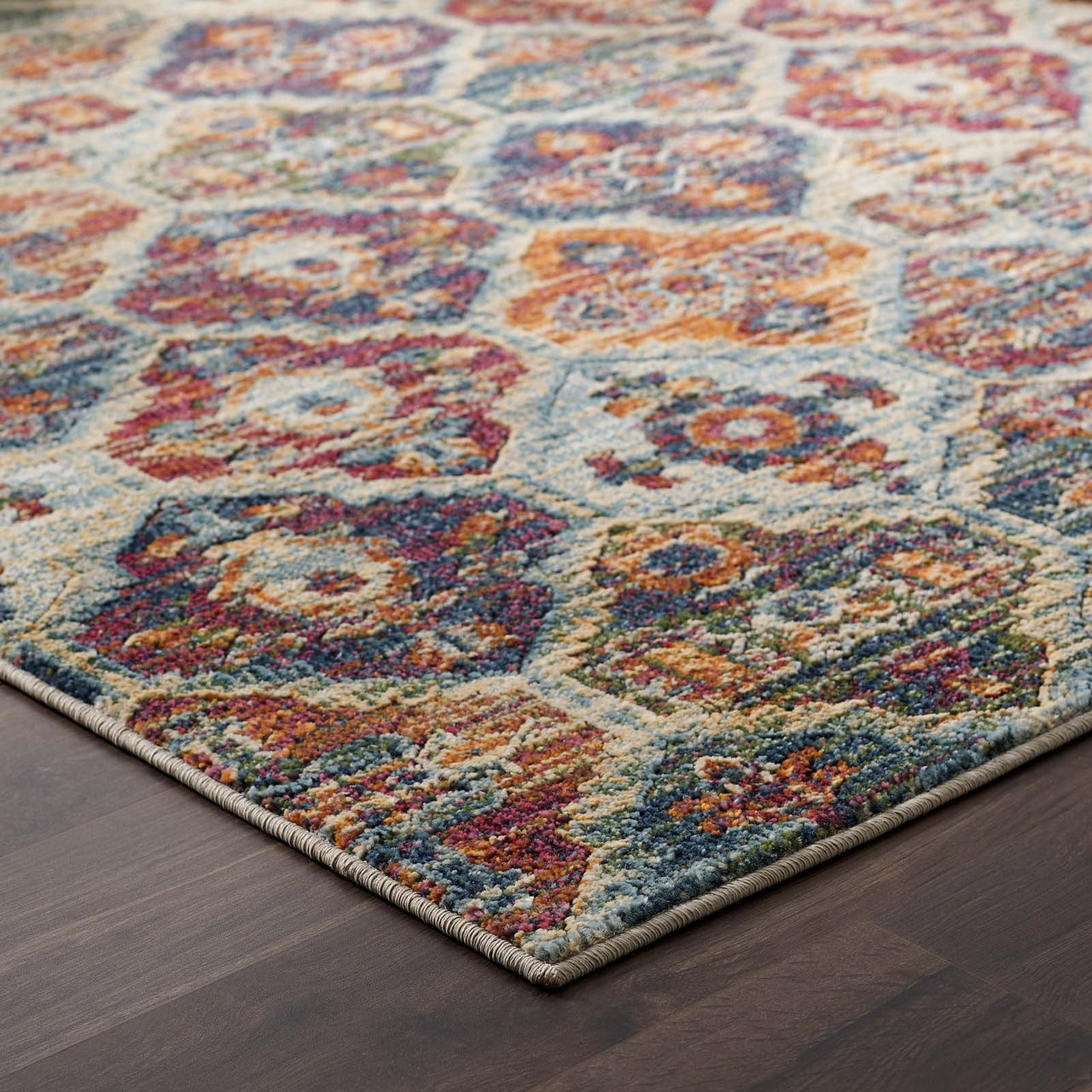 Aboriginal Lineage 5x8 Area Rug, Multicolor
