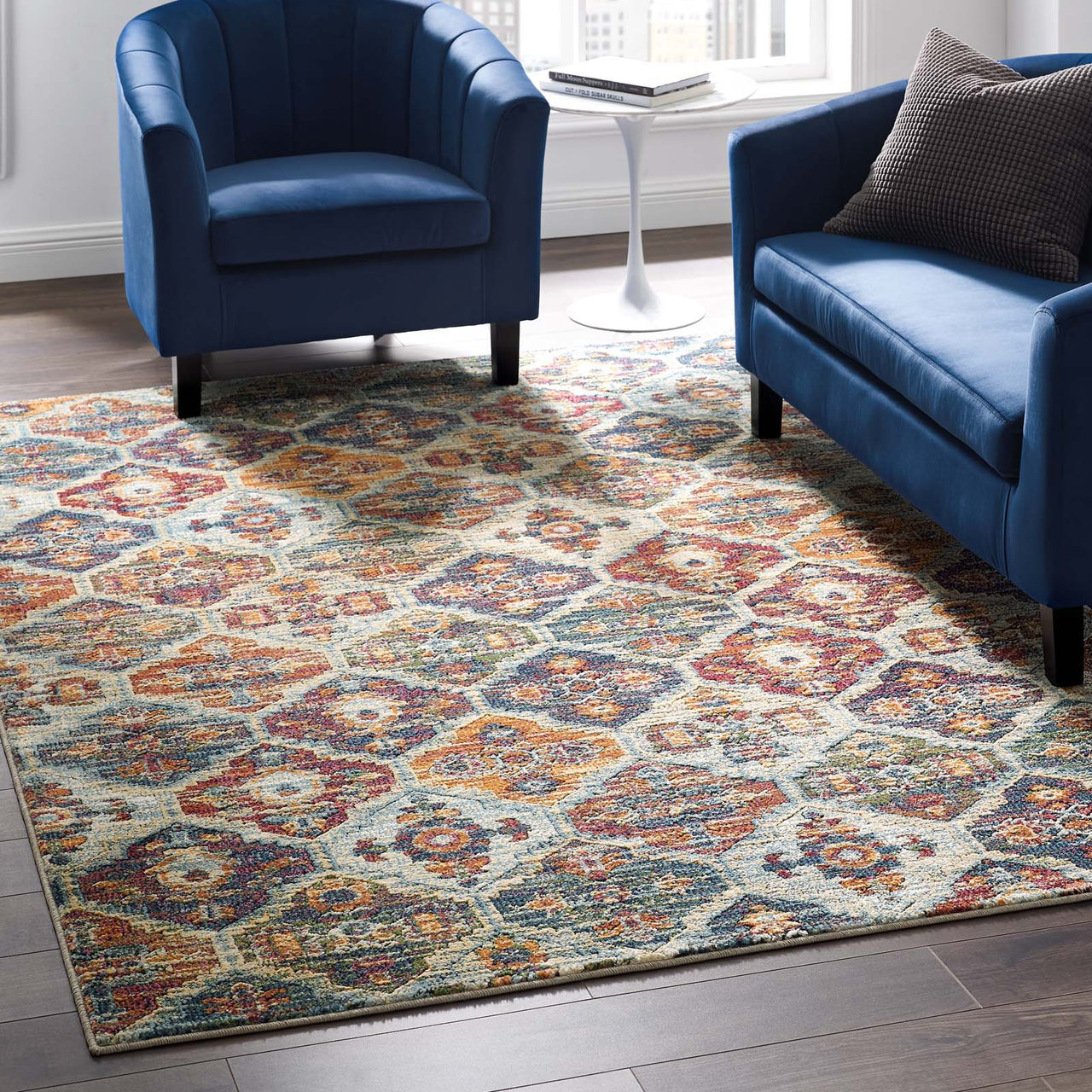 Aboriginal Lineage 5x8 Area Rug, Multicolor