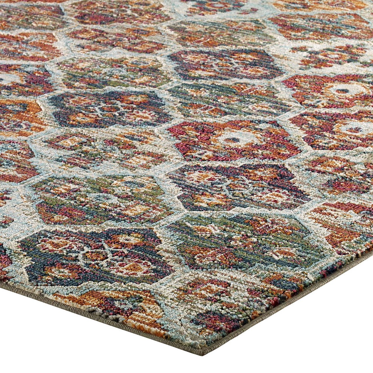 Aboriginal Lineage 8x10 Area Rug, Multicolor