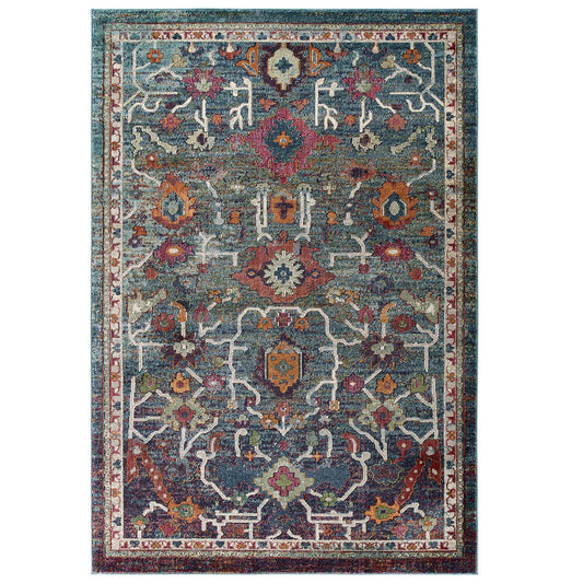 Aboriginal Encampment 5x8 Area Rug, Multicolor