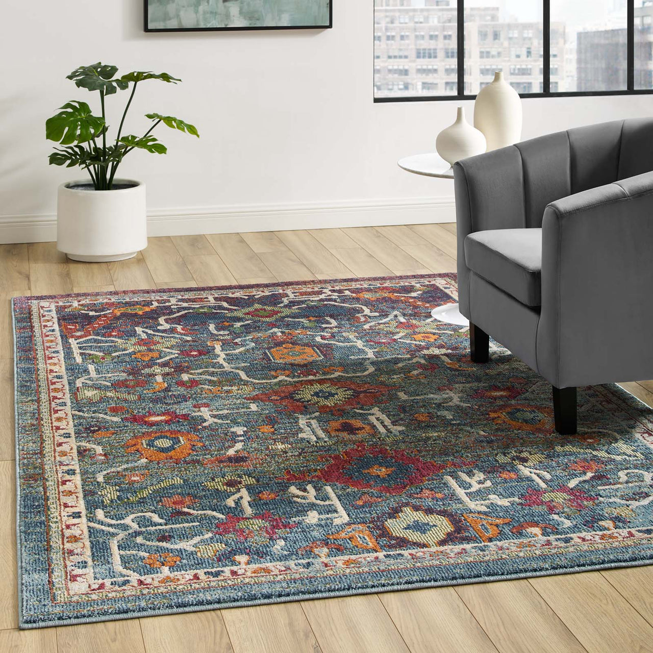 Aboriginal Encampment 5x8 Area Rug, Multicolor