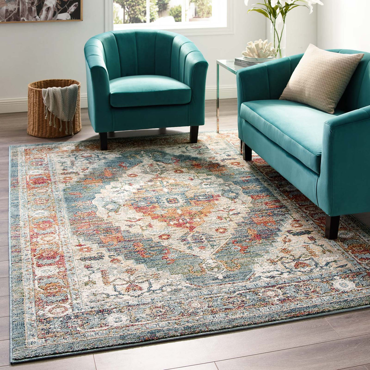 Aboriginal Ceremony 5x8 Area Rug, Multicolor