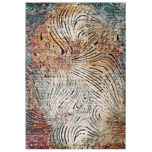 Aboriginal Beast 5x8 Area Rug, Multicolor