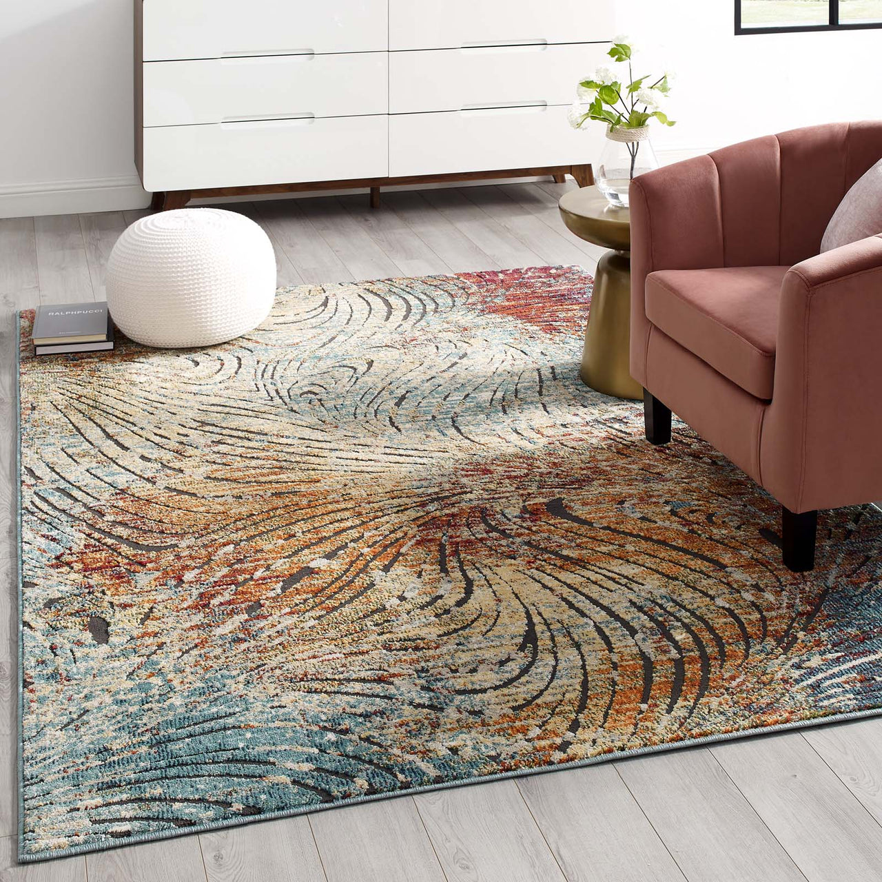 Aboriginal Beast 5x8 Area Rug, Multicolor