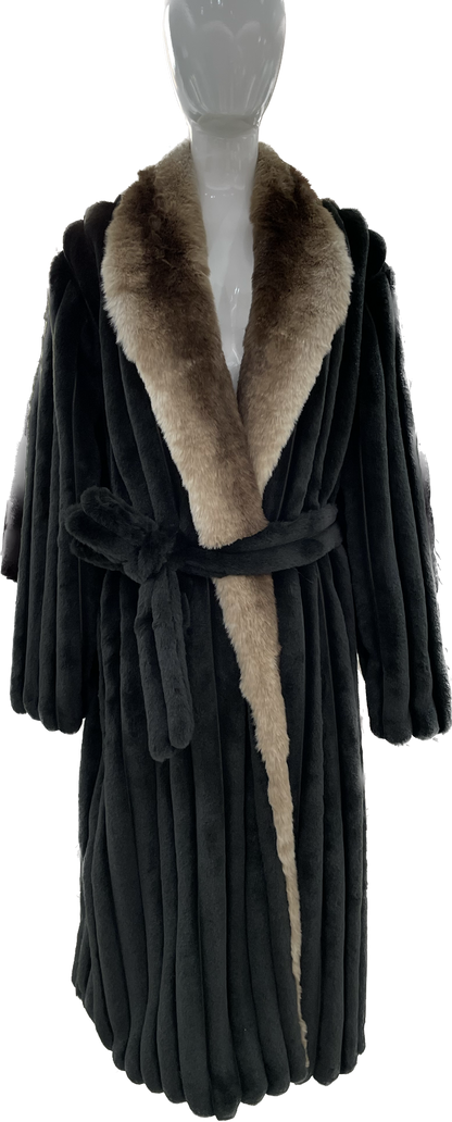 Rexa Luxury Faux Chinchilla Fur Robe, Assorted Colors