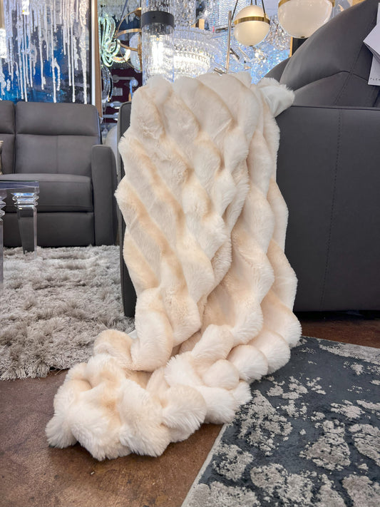 Rexa Faux Chinchilla Fur Throw Blanket, Assorted Colors