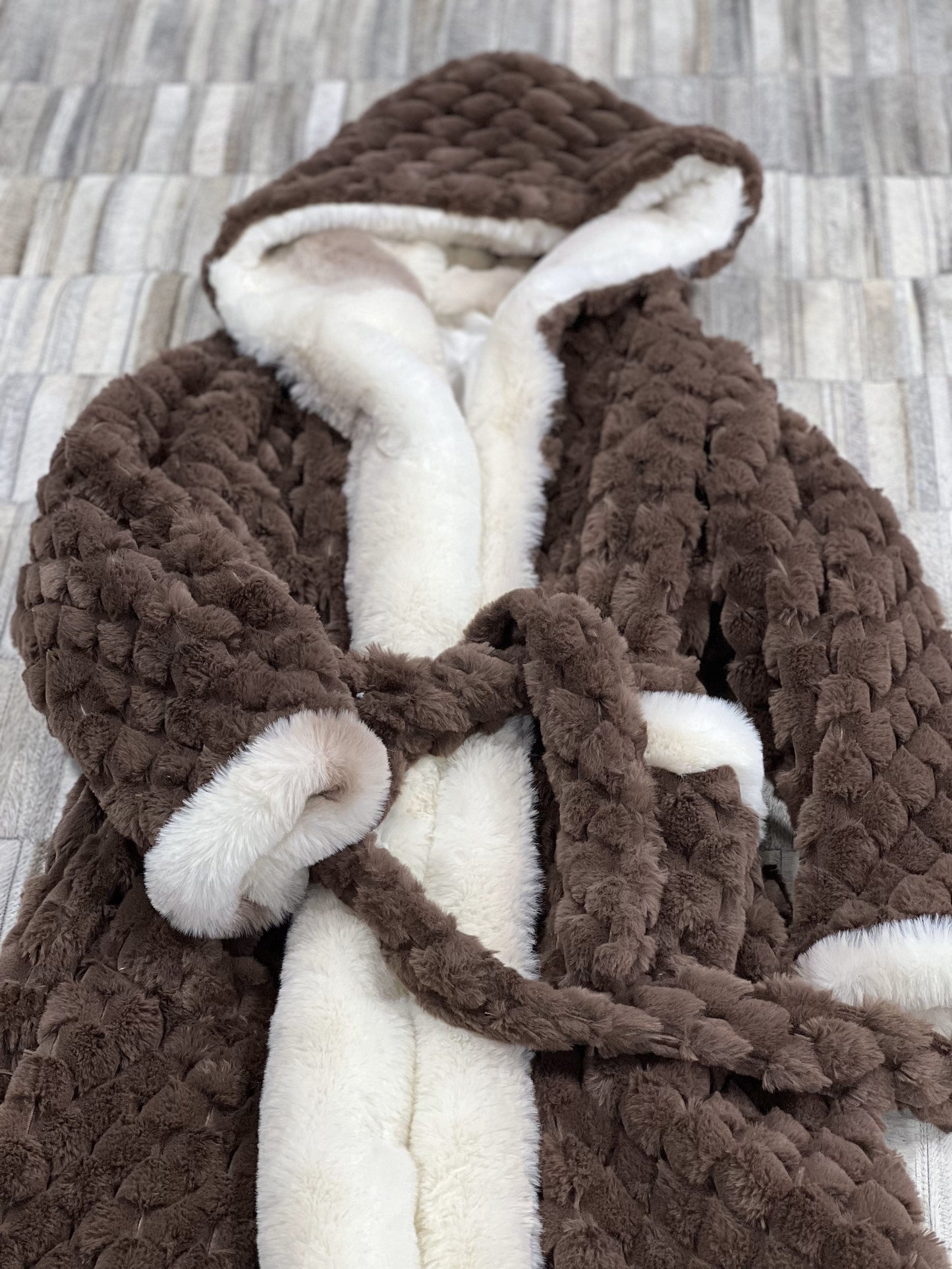 Rexa Luxury Faux Chinchilla Fur Robe, Assorted Colors