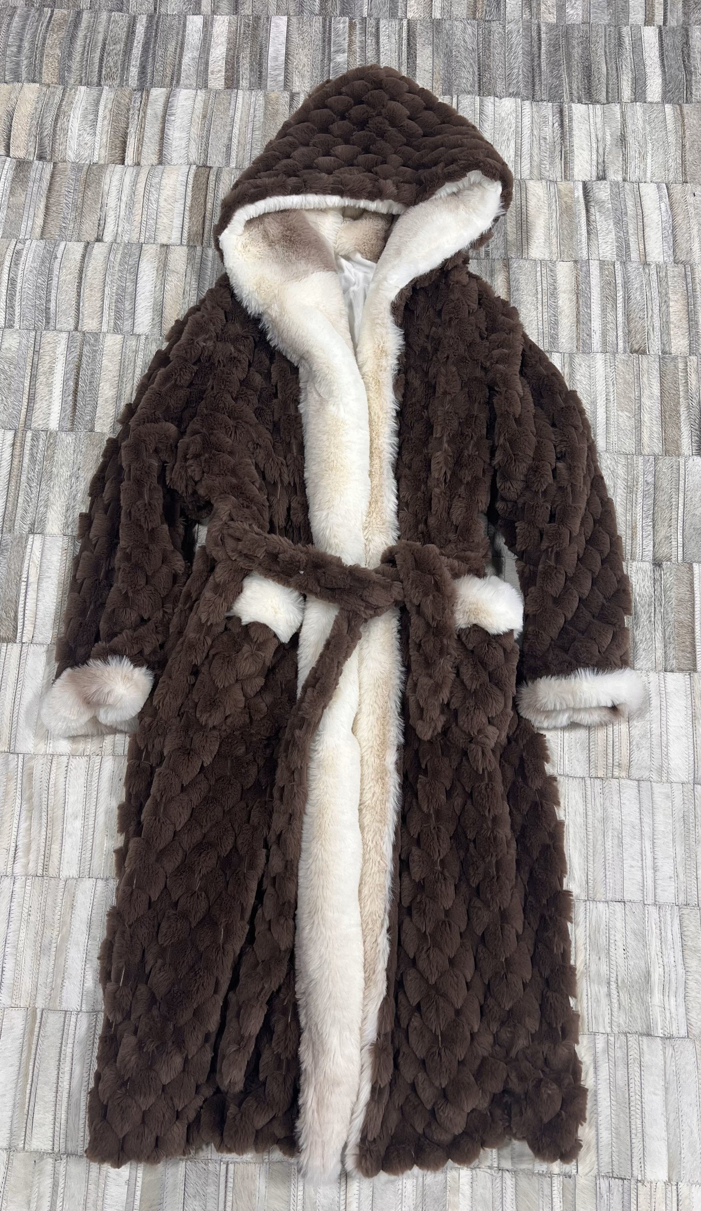 Rexa Luxury Faux Chinchilla Fur Robe, Assorted Colors