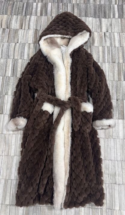 Rexa Luxury Faux Chinchilla Fur Robe, Assorted Colors