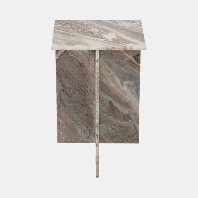 Torrento End Table, Marble, Brown