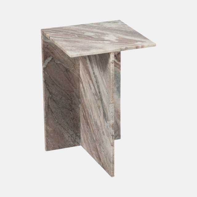 Torrento End Table, Marble, Brown