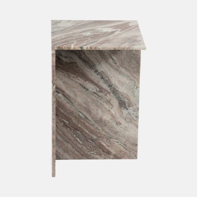 Torrento End Table, Marble, Brown