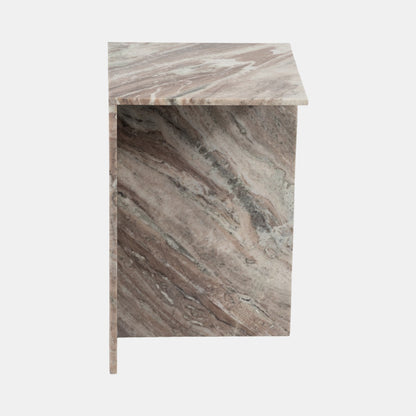 Torrento End Table, Marble, Brown