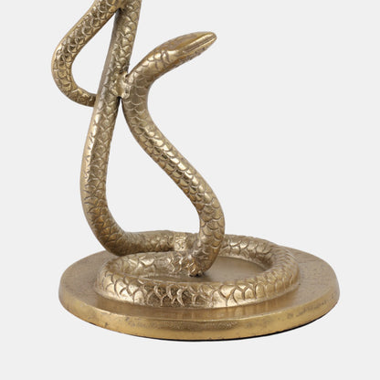Serpent Side Table, Aluminum w/ Glass, Gold