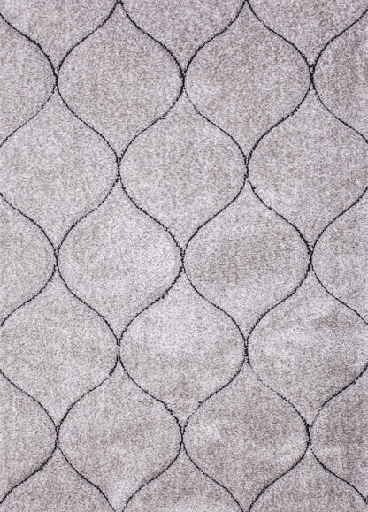 Sorrento 3D Hollowed Scales Shag Area Rug, Silver
