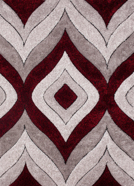 Sorrento 3D Radiate Shag Area Rug, Assorted Multicolor