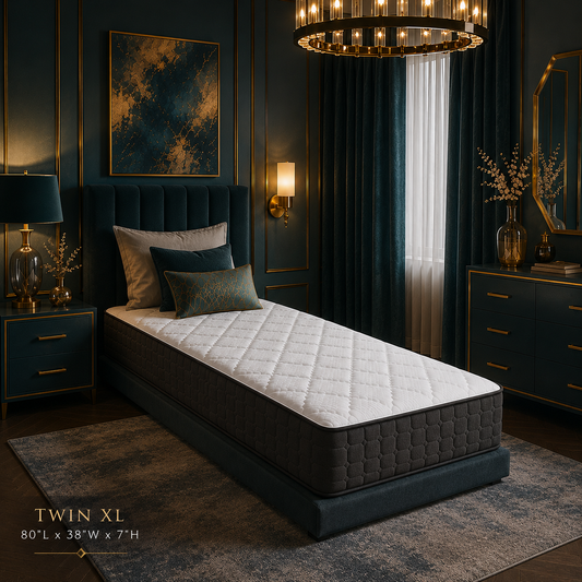DSV Topaz Tight Top 7" Firm Twin XL Mattress, Gray & White