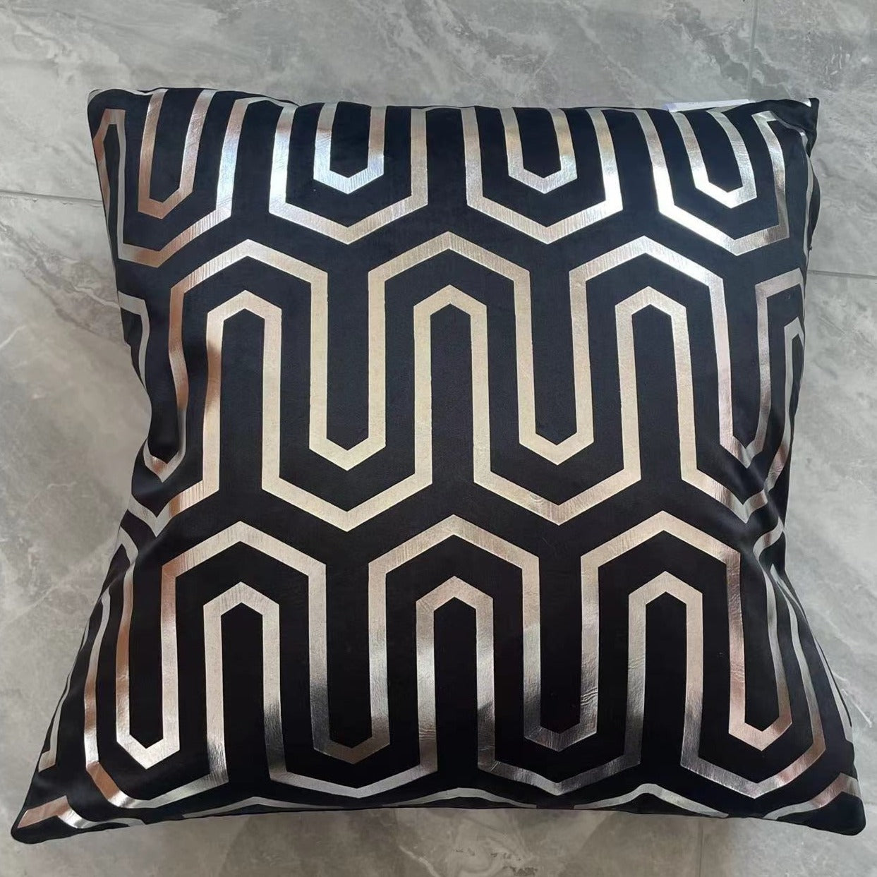 VIVA Metallic Velvet Throw Pillow w/ Down Feathers, Assorted Multicolor