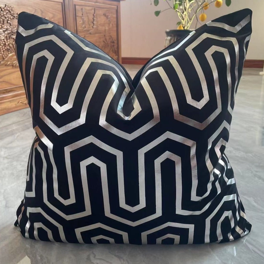 VIVA Metallic Velvet Throw Pillow w/ Down Feathers, Assorted Multicolor