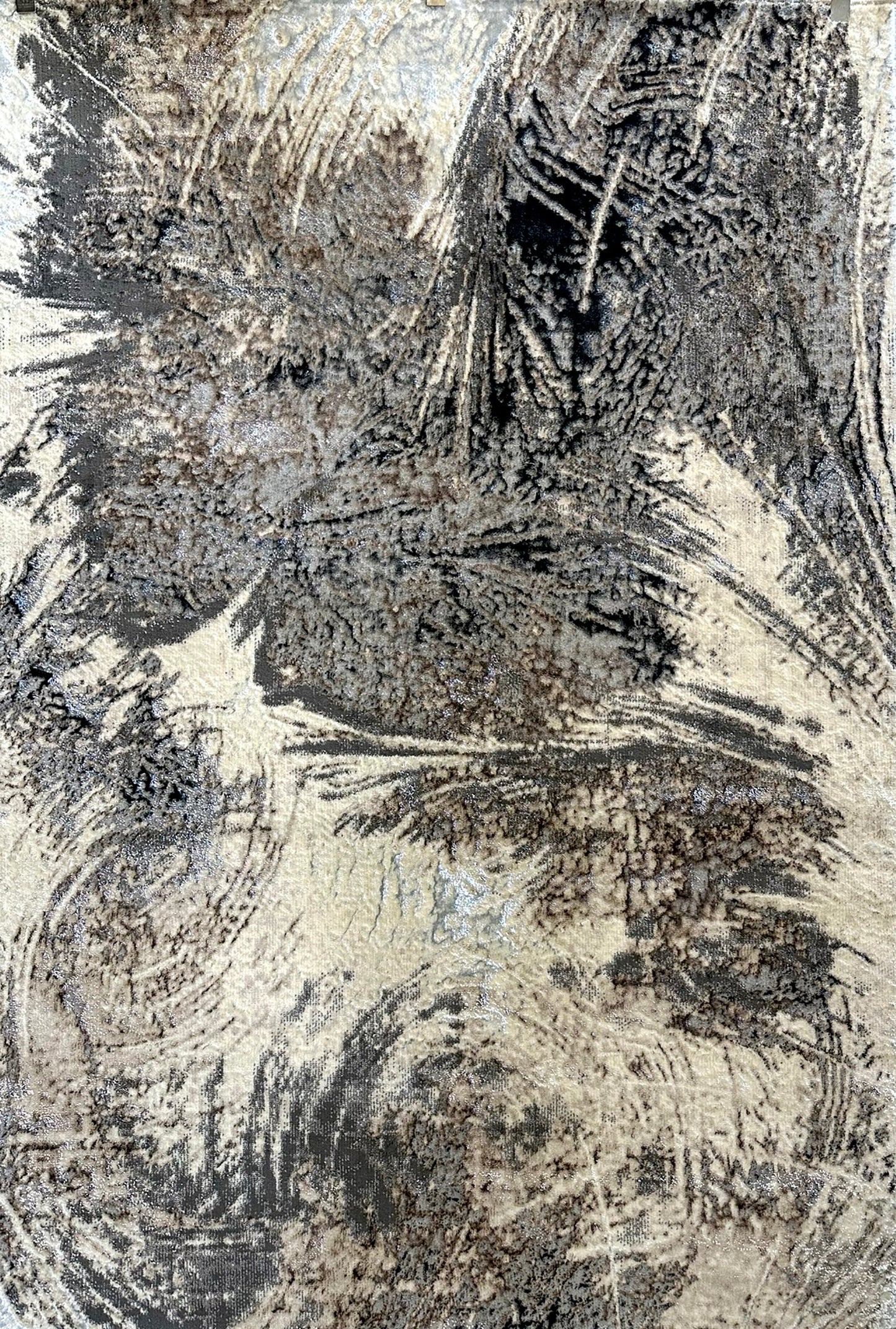 Biv Whiskers Indoor | Outdoor Area Rug, Gray & Silver