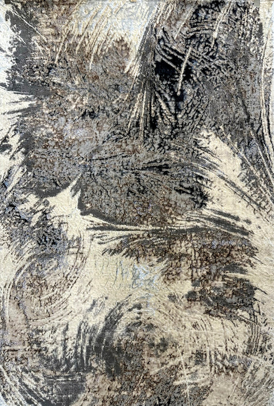Biv Whiskers Indoor | Outdoor Area Rug, Gray & Silver