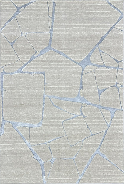 Biv Frosted Fissures Indoor | Outdoor Area Rug, Beige & Silver