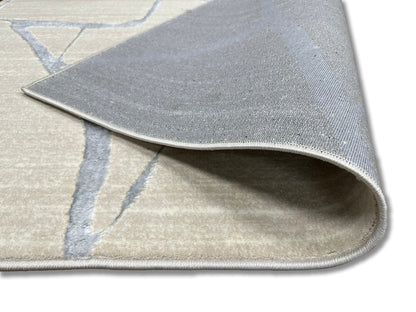 Biv Frosted Fissures Indoor | Outdoor Area Rug, Beige & Silver