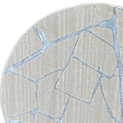 Biv Frosted Fissures Indoor | Outdoor Area Rug, Beige & Silver