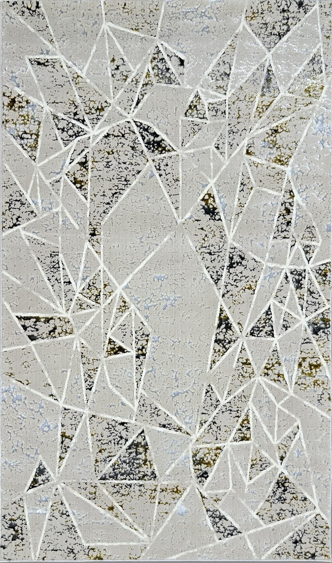 Biv Shattered Indoor | Outdoor Area Rug, Beige & Silver