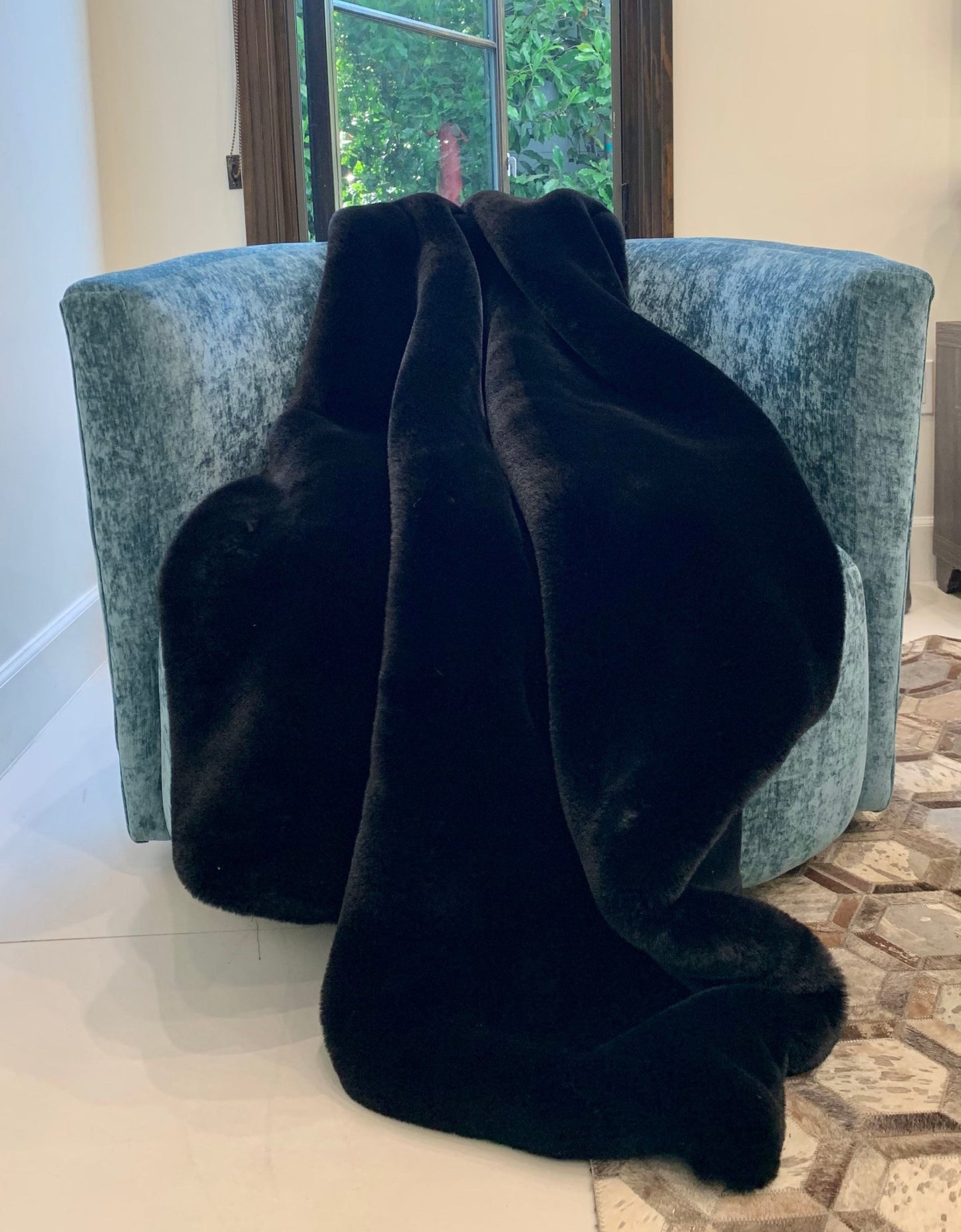 Luxury Faux Chinchilla Fur Throw Blanket, Assorted Colors