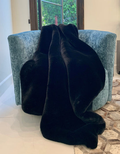 Luxury Faux Chinchilla Fur Throw Blanket, Assorted Colors