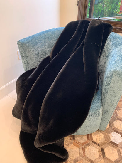 Luxury Faux Chinchilla Fur Throw Blanket, Assorted Colors