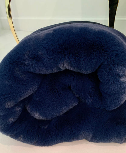 Luxury Faux Chinchilla Fur Throw Blanket, Assorted Colors