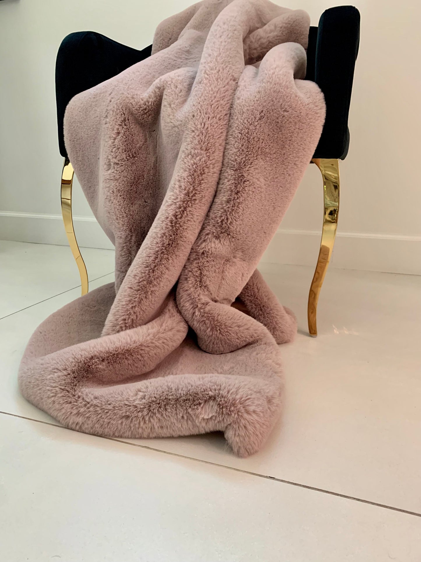 Luxury Faux Chinchilla Fur Throw Blanket, Assorted Colors