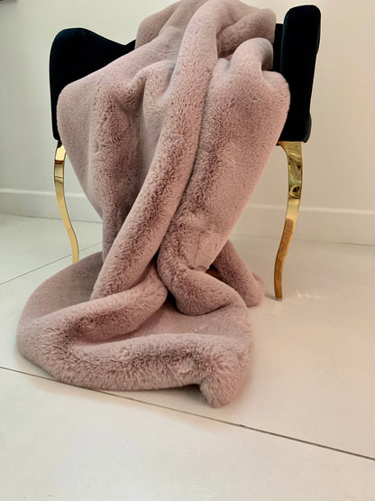 Luxury Faux Chinchilla Fur Throw Blanket, Assorted Colors