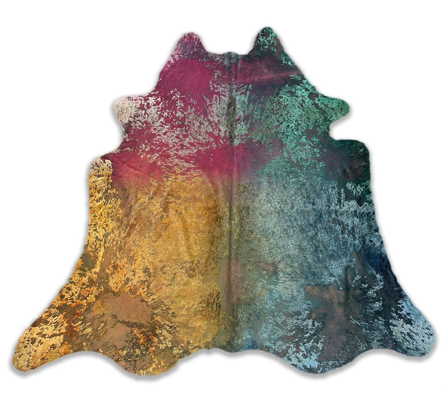 Authentic Leather Hides, Cowhide Area Rug, Multicolor