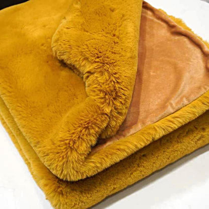 Luxury Faux Chinchilla Fur Throw Blanket, Assorted Colors