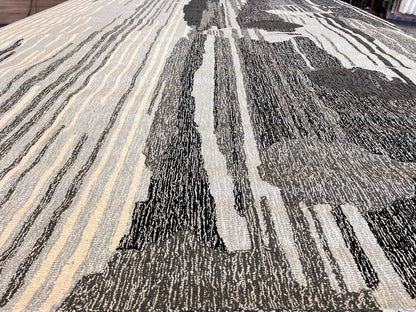 Finite Mosaics, Mysterious Plains Area Rug, Black & Ivory