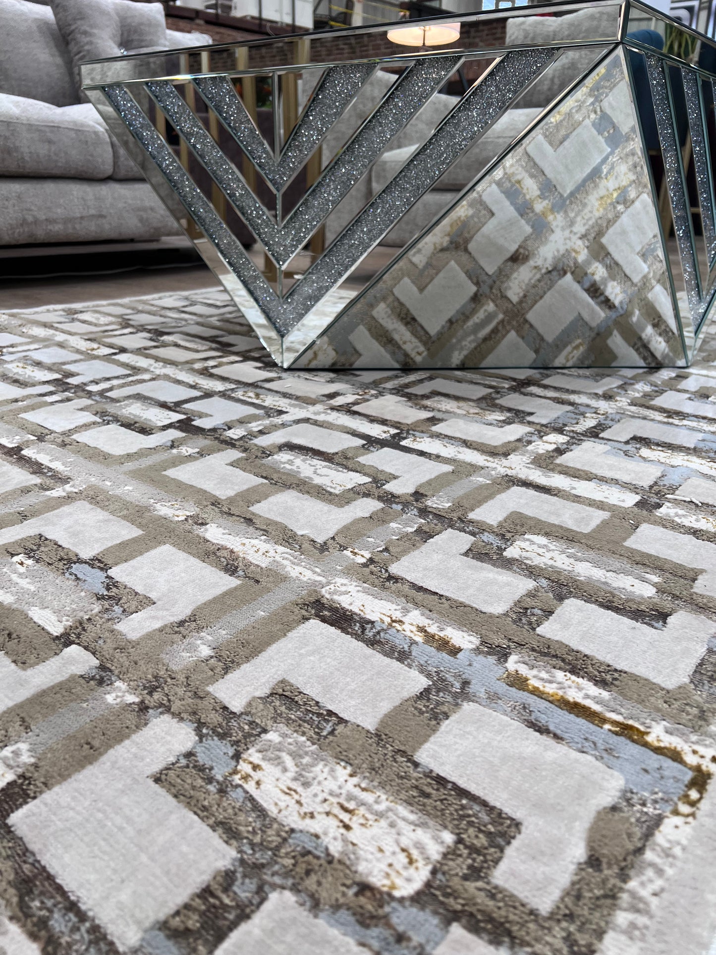 Maximus Fortress Indoor | Outdoor Area Rug, Beige & Gold