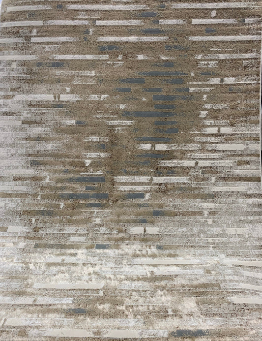 Maximus Shattered Stronghold Indoor | Outdoor Area Rug, Silver & Platinum