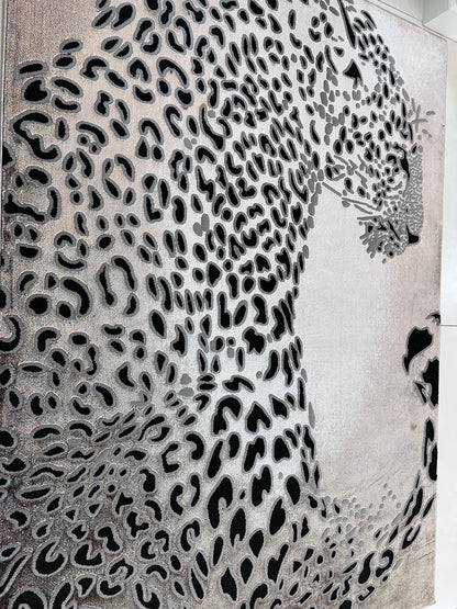 Devo Pensive Predator Area Rug, Platinum & Gray