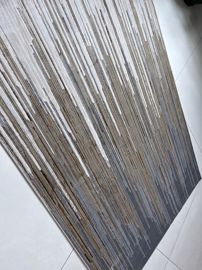 Maximus Harmonic Frequency Indoor | Outdoor Area Rug, Gray & Platinum