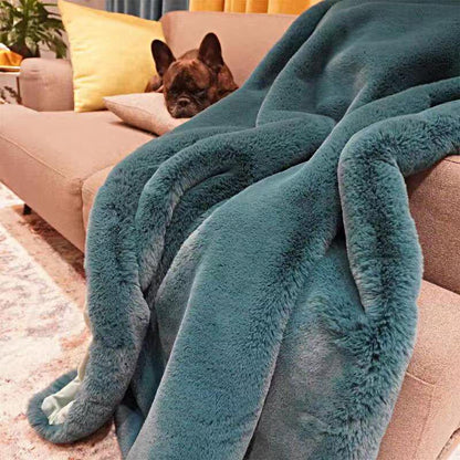 Luxury Faux Chinchilla Fur Throw Blanket, Assorted Colors