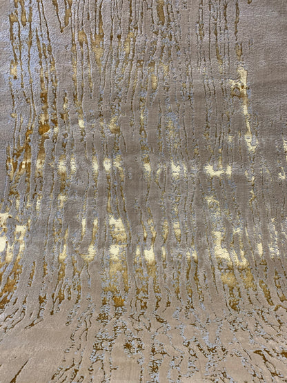 Maximus Golden Rain Indoor | Outdoor Area Rug, Beige & Gold