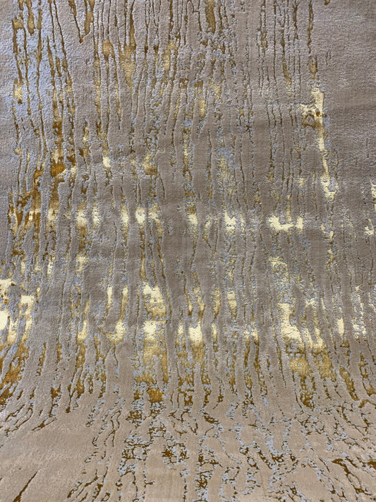 Maximus Golden Rain Indoor | Outdoor Area Rug, Beige & Gold