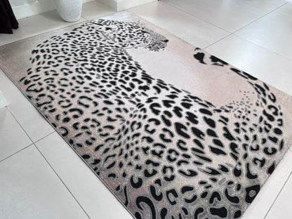 Devo Pensive Predator Area Rug, Platinum & Gray