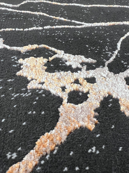 Devo Marble Tempest Area Rug, Platinum & Charcoal