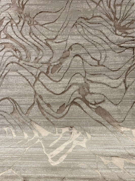 Maximus Ethereal Flow Indoor | Outdoor Area Rug, Beige & Platinum
